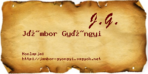 Jámbor Gyöngyi névjegykártya
