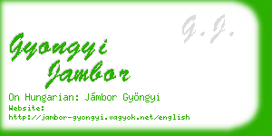 gyongyi jambor business card