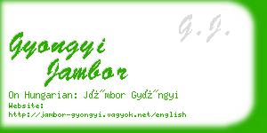 gyongyi jambor business card